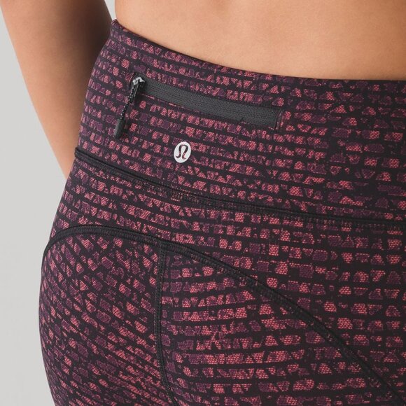 Lululemon Speed Tight V Shatter Weave Dust Coral Plum Size 6 - Picture 4 of 16
